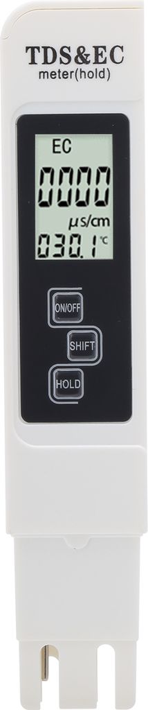 3?In?1 Wasserqualitätstester Tragbares TDS EC Temperatur Messgerät mit HD LED DisplayWhite