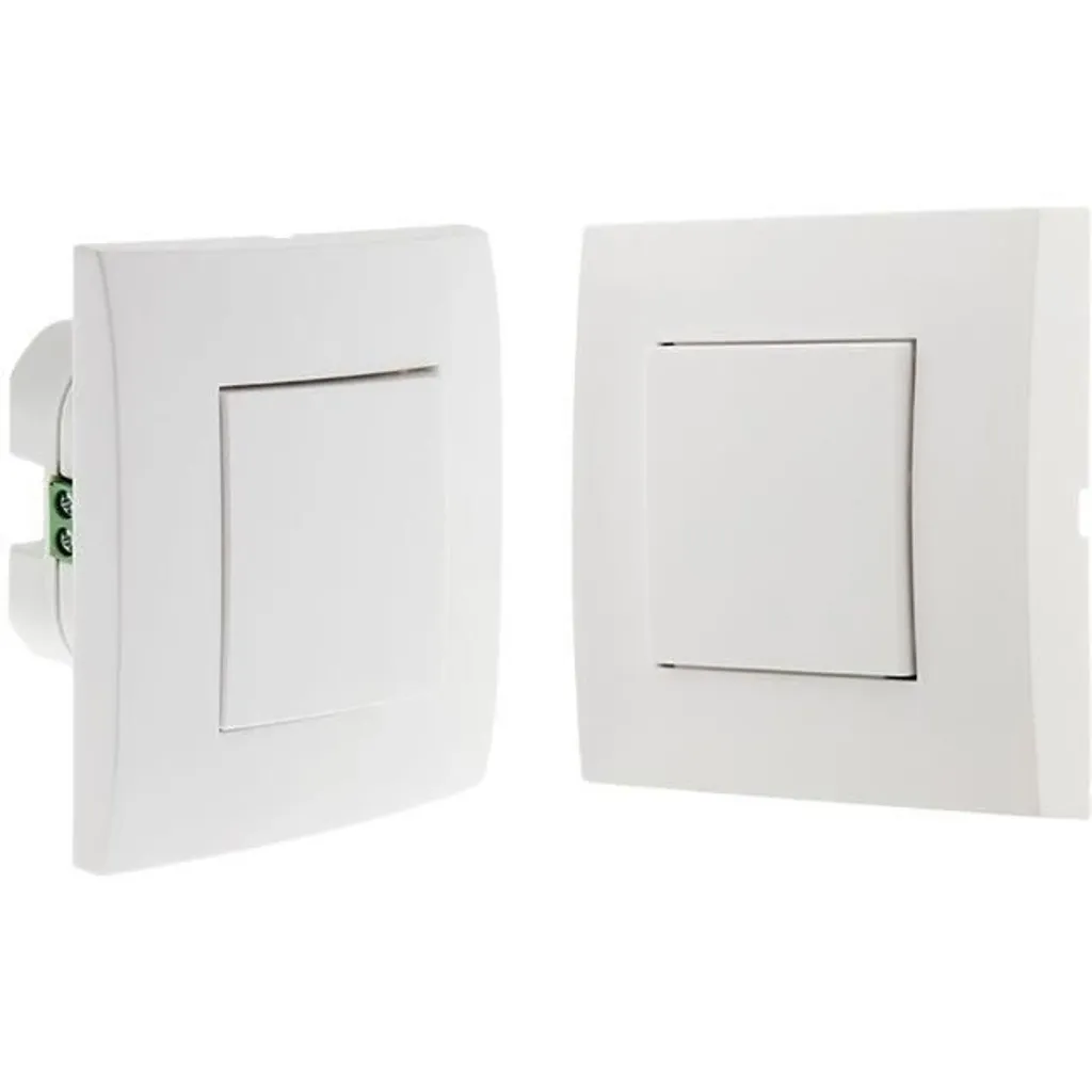Interrupteur mural Otio 13DG43 blanc lot de 2 pour rénovation facile