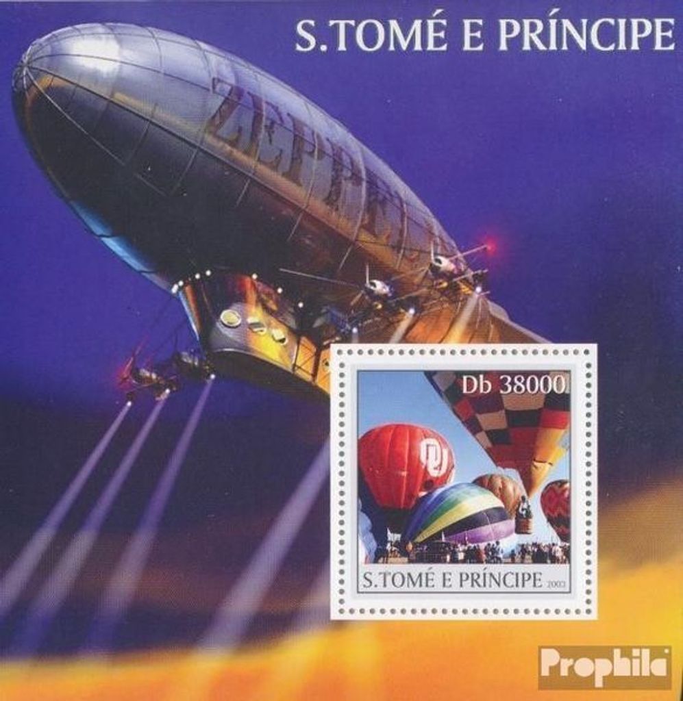 Briefmarken Sao Tome e Principe 2003 Mi Block 451 (kompl. Ausgabe) postfrisch Luftballons - Zeppelin