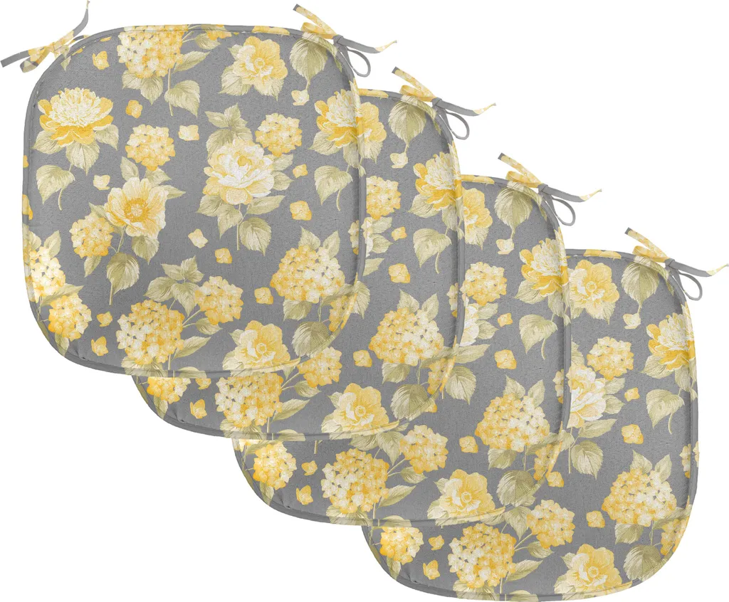 Assises de chaise pour salle à manger 40x40cm lot de 4 fleurs jaune