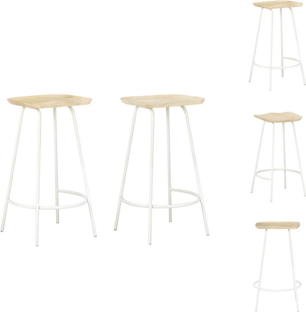 vidaXL Barhocker 2 Stk. Mango Massivholz - Barhocker