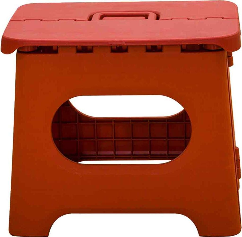 Tritthocker tragbar rutschfest platzsparend Tritt Klapphocker Klapptritt Faltbar Tritthocker,(Vintage Rot Groß)