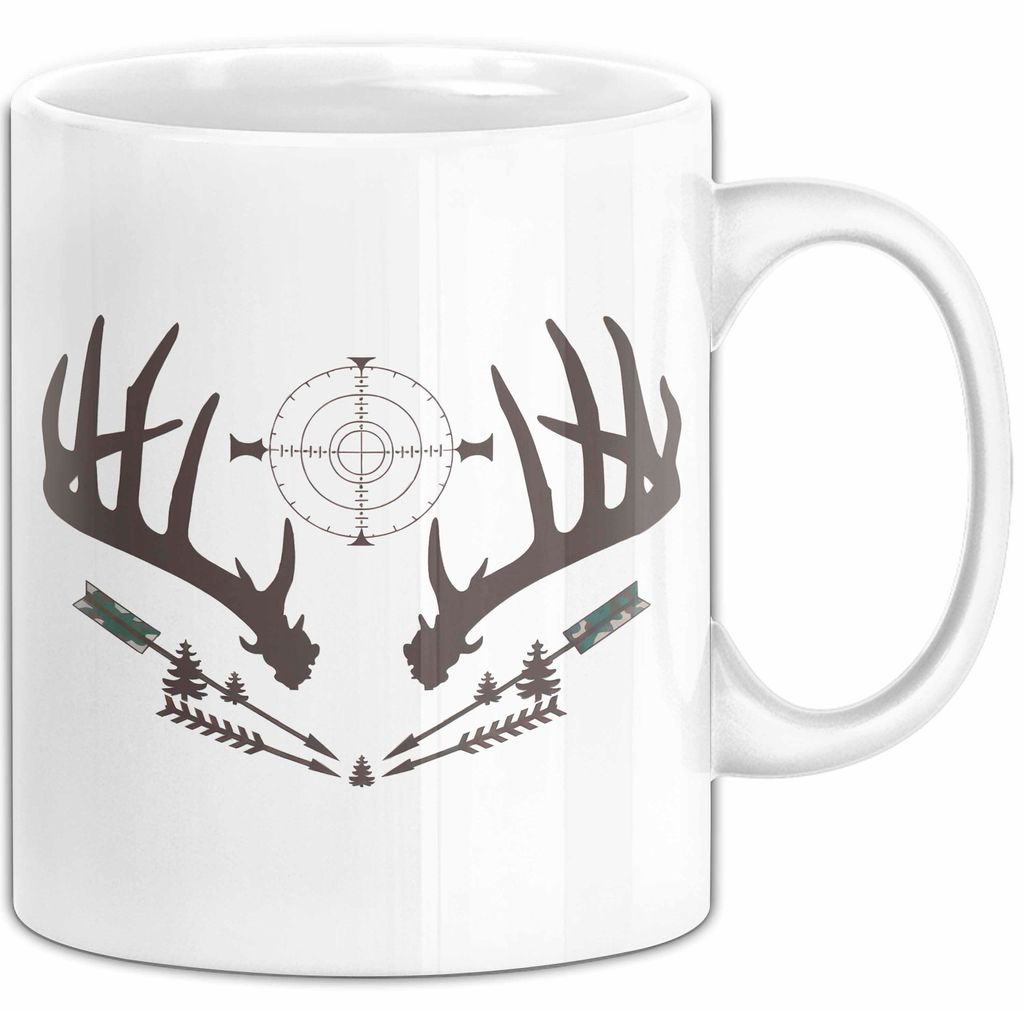 Jäger Tasse Geschenkidee Naturbursche Lustiger Spruch Geschenkidee Lustig (Weiß)