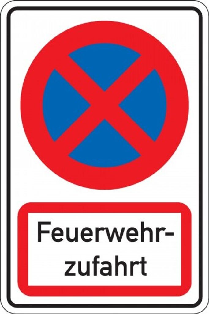 Dreifke Schild I Kombischild Parkverbot-Feuerwehrzufahrt, Aluminium RA1, ref...