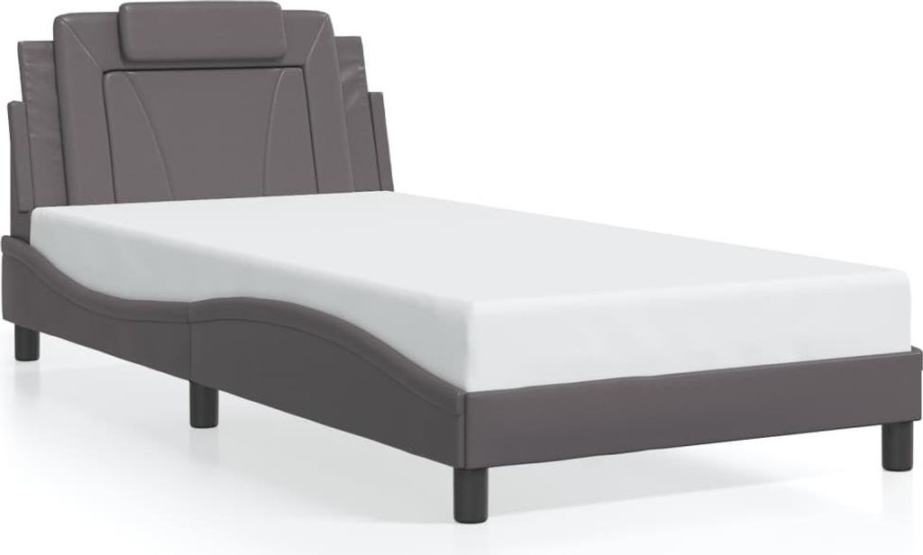 vidaXL Bettgestell "Viana" ohne Matratze Grau 100x200 cm Kunstleder