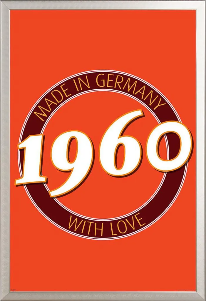 Cornice Shinsuke Maxi Alluminio Argento + Poster 1960 Germania