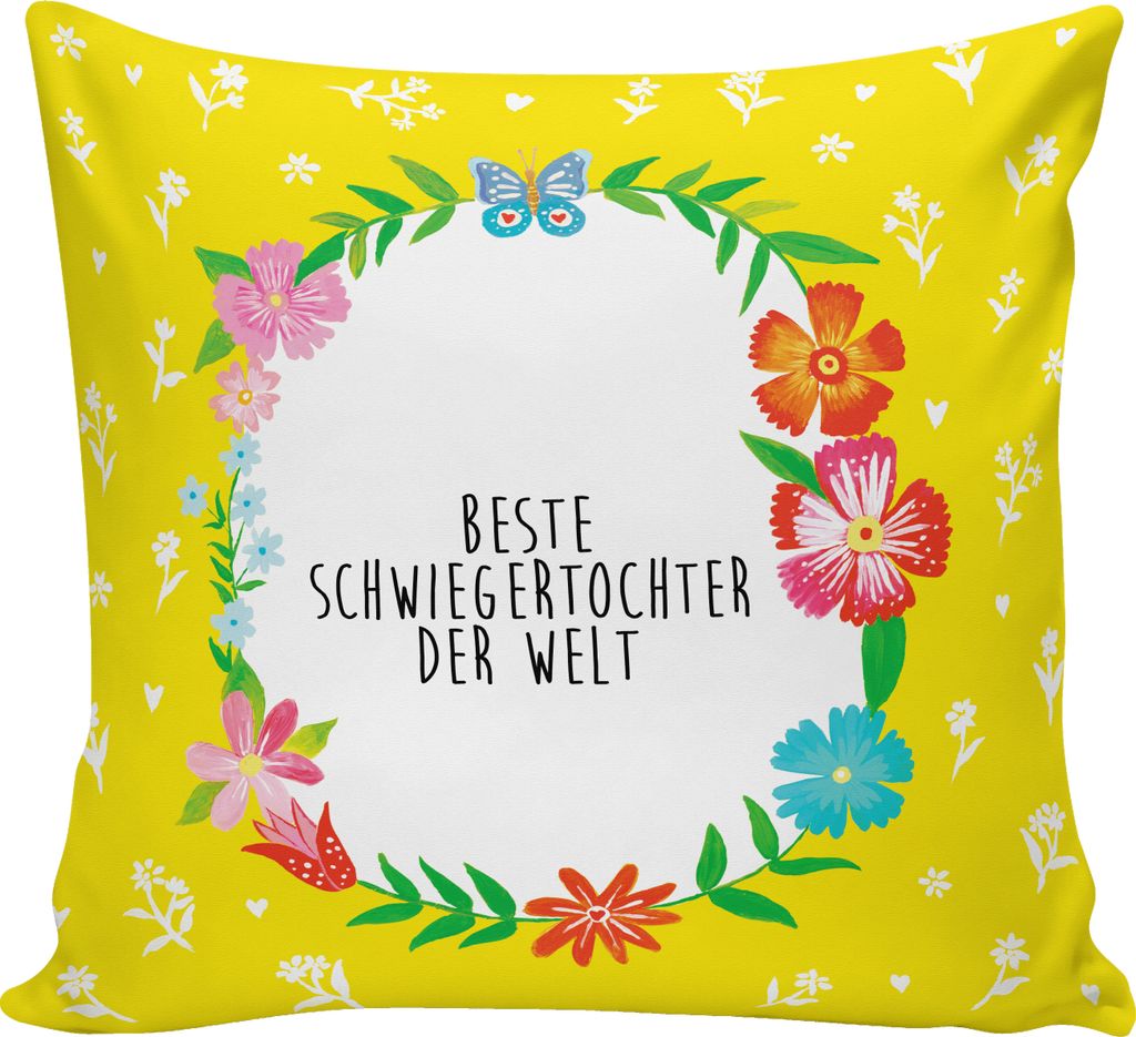 Mr. & Mrs. Panda Deko Kissen Schwiegertochter - Weiß - Geschenk, Kuschelkissen, Tochter, für sofa, Dankeschön, Hochzeit, Frau, Sofakissen, bedru...
