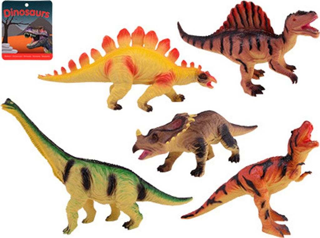 Animal World dinosaurussen soft +/- 45 cm 6 assorti