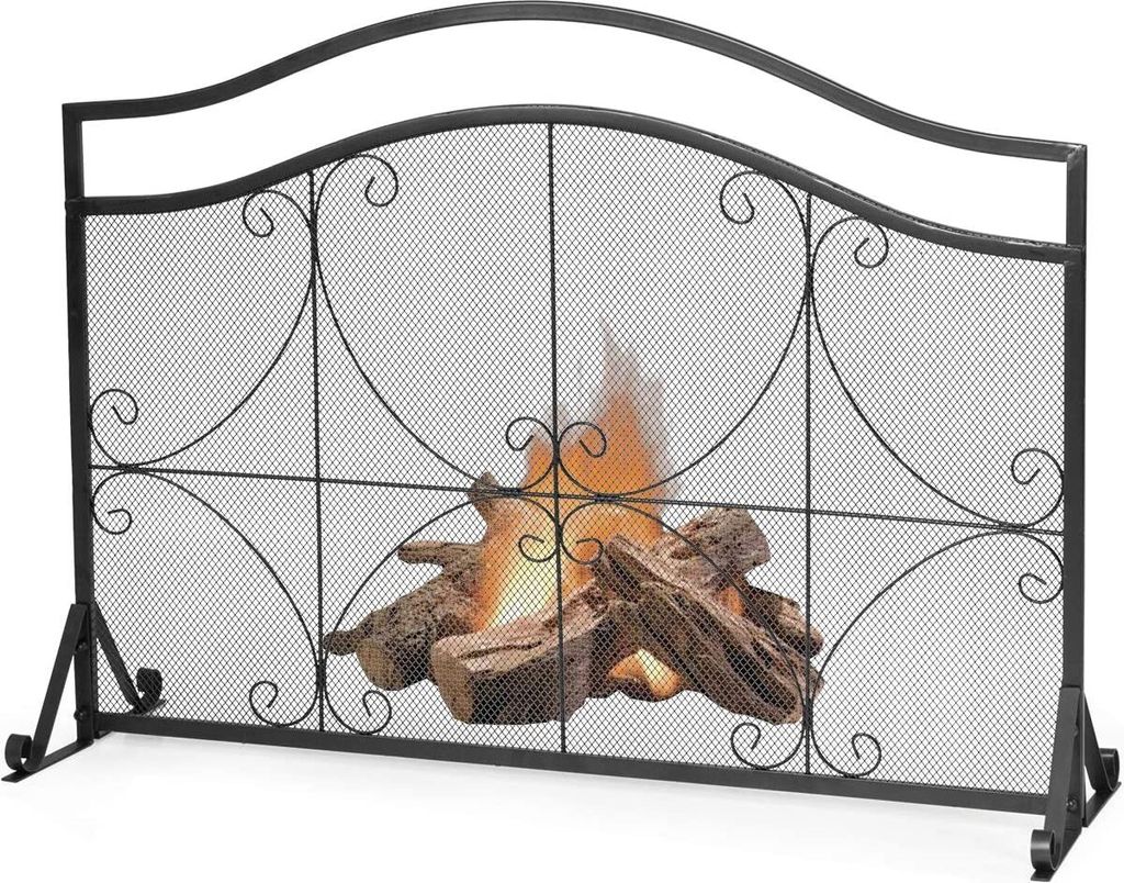 COSTWAY Kaminschutzgitter, Funkenschutz aus Metall, Feuer Kaminschutz, Kamingitter, freistehendes Funkenschutzgitter für Babys oder Haustiere, 112...