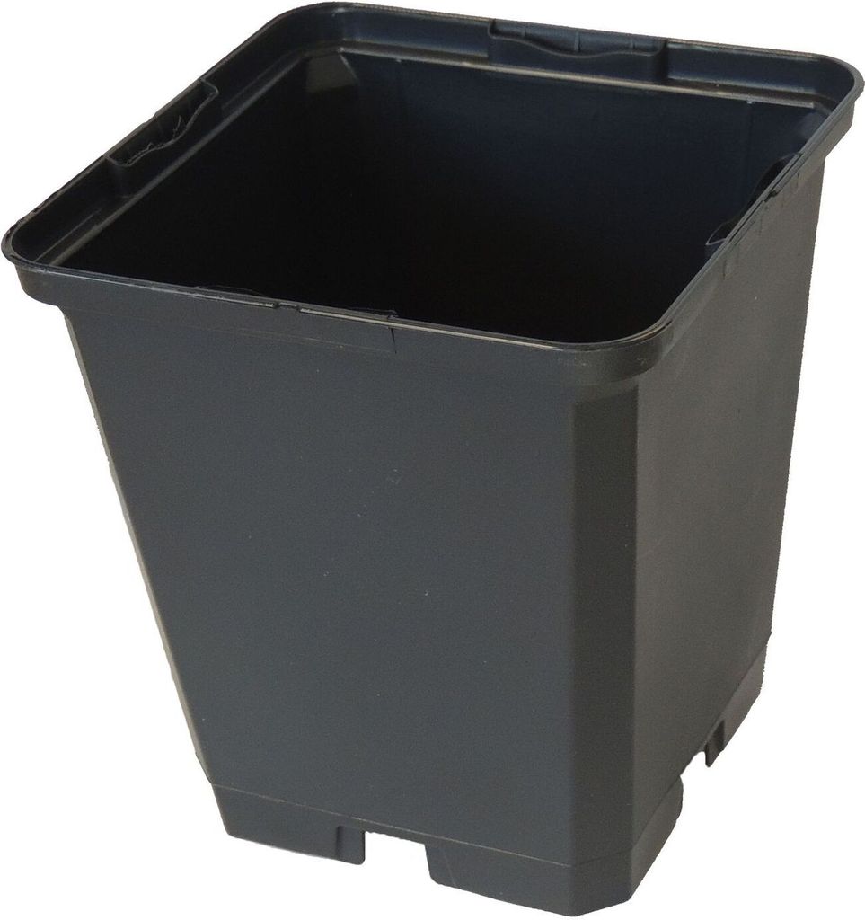 FLEXISTYLE Blumentopf Lamelle - Holz Pflanzkübel Eiche 22x22x20cm Schwarz