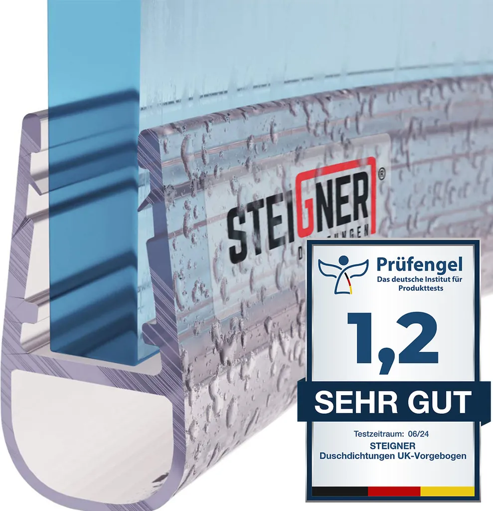 STEIGNER UK07: Guarnizione Semicircolare PVC 70cm per Vetro 6-8mm
