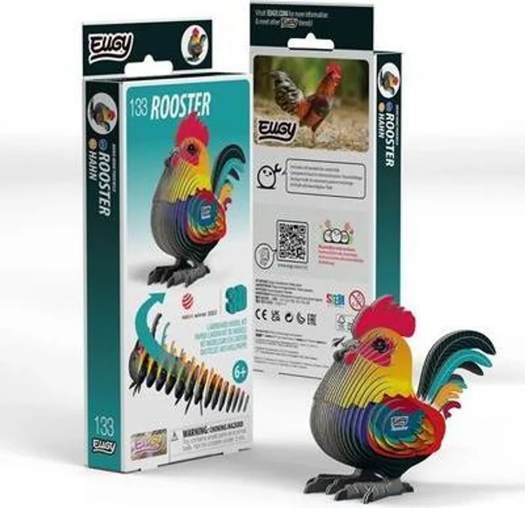 Puzzle 3D Coq EUGY : Occuper ses Enfants sans Écran - Kit Manuel Complet