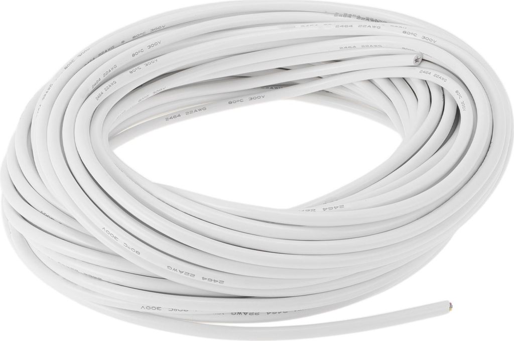 Elektrische Masseleitung Automobil-Stromleitung 98FT Weiß TC 1 Stück 22Gauge 6 Leiter Vollständig isoliert & Soft-Touch-Mantel Universal