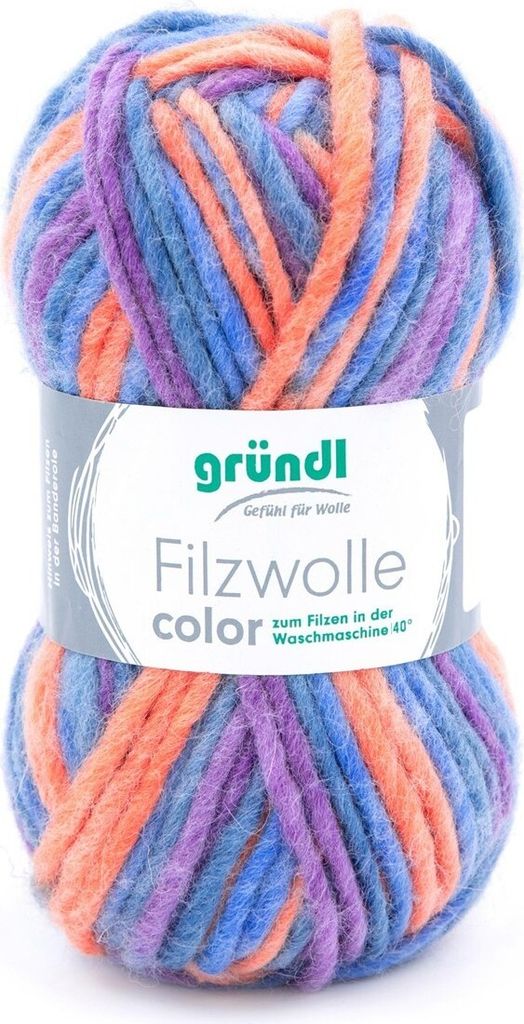 Gründl Filzwolle color, 50 Gramm,100 % Schurwolle, Filzen Produktbild 
