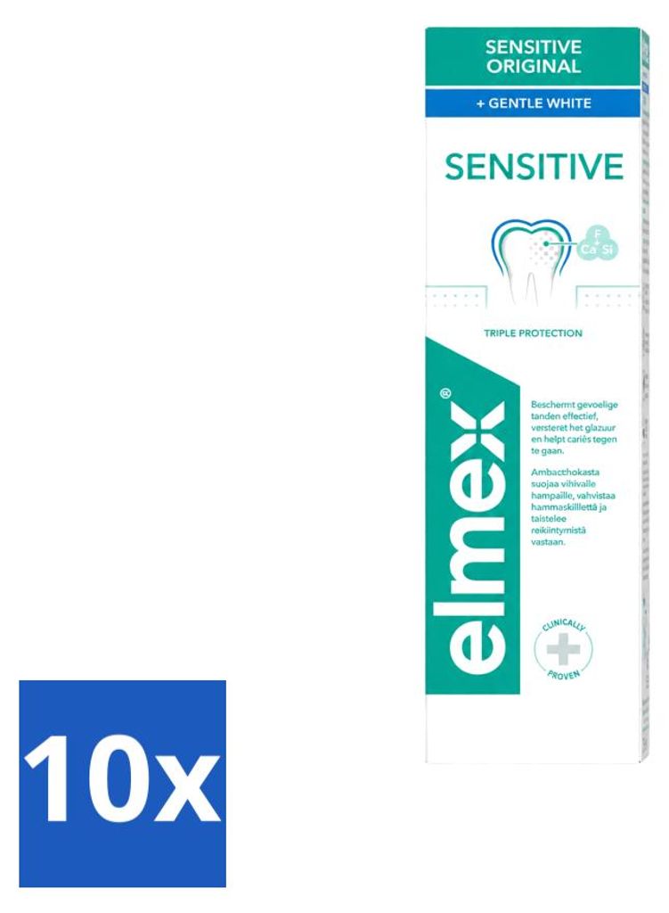 10 x Elmex Gentle White tandpasta - Drievoudige bescherming Productafbeelding 