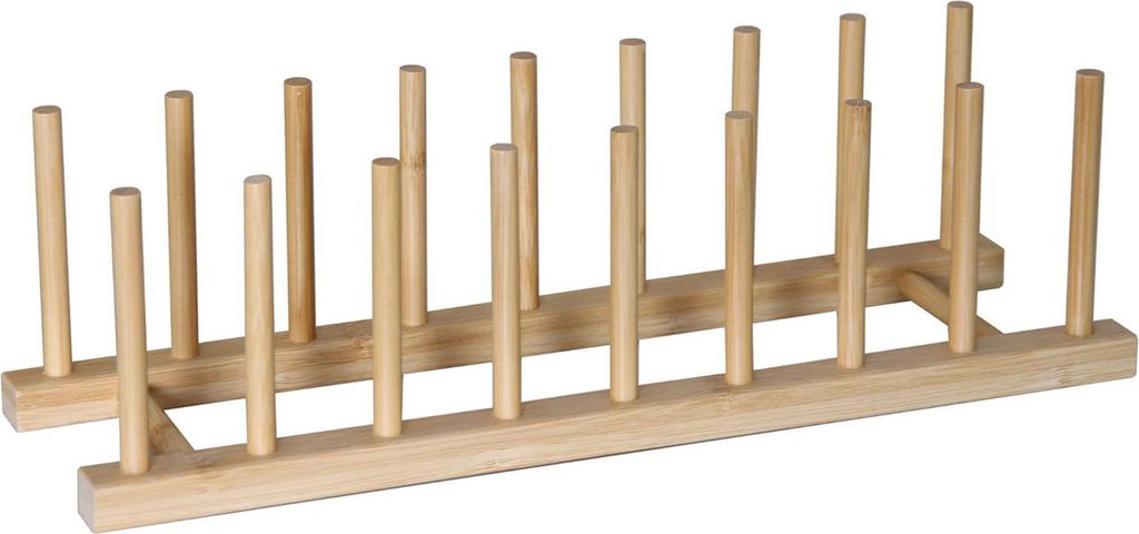 Küchen-Lagerregal aus Bambus, rutschfest, für Teller, Topf, Deckel, Schüssel, Trockenhalter, Organisation, Schneidebrett, Entwässerungsständer