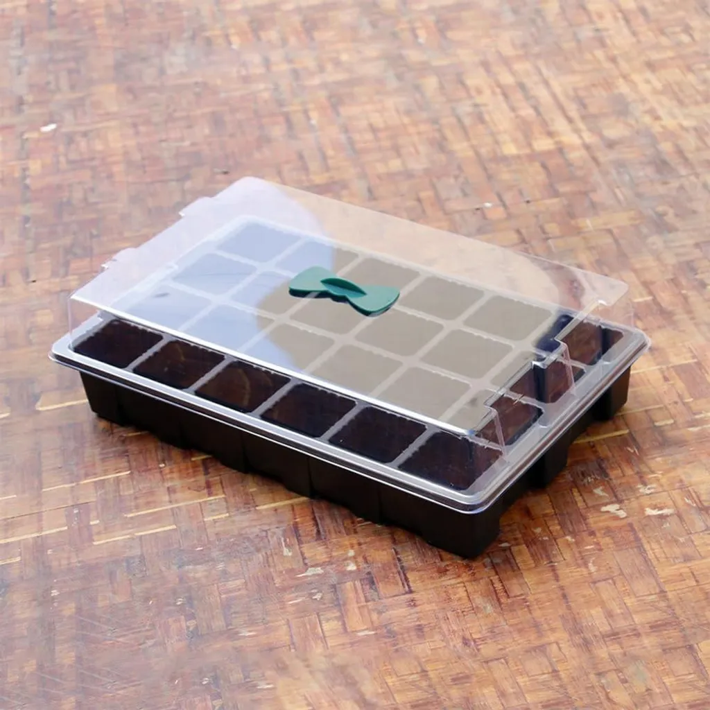 Bac de semis 24 cellules avec couvercle transparent pour germination - 2