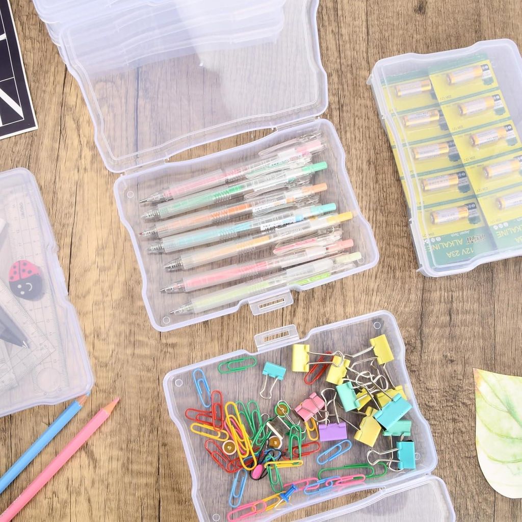 16 Stück Foto-Organizer Box mit Trennwand - transparentes Kunststoff - 17 x 12 x 3 cm - zur Aufbewahrung von Fotos, Samen, Bastelarbeiten und Kart...