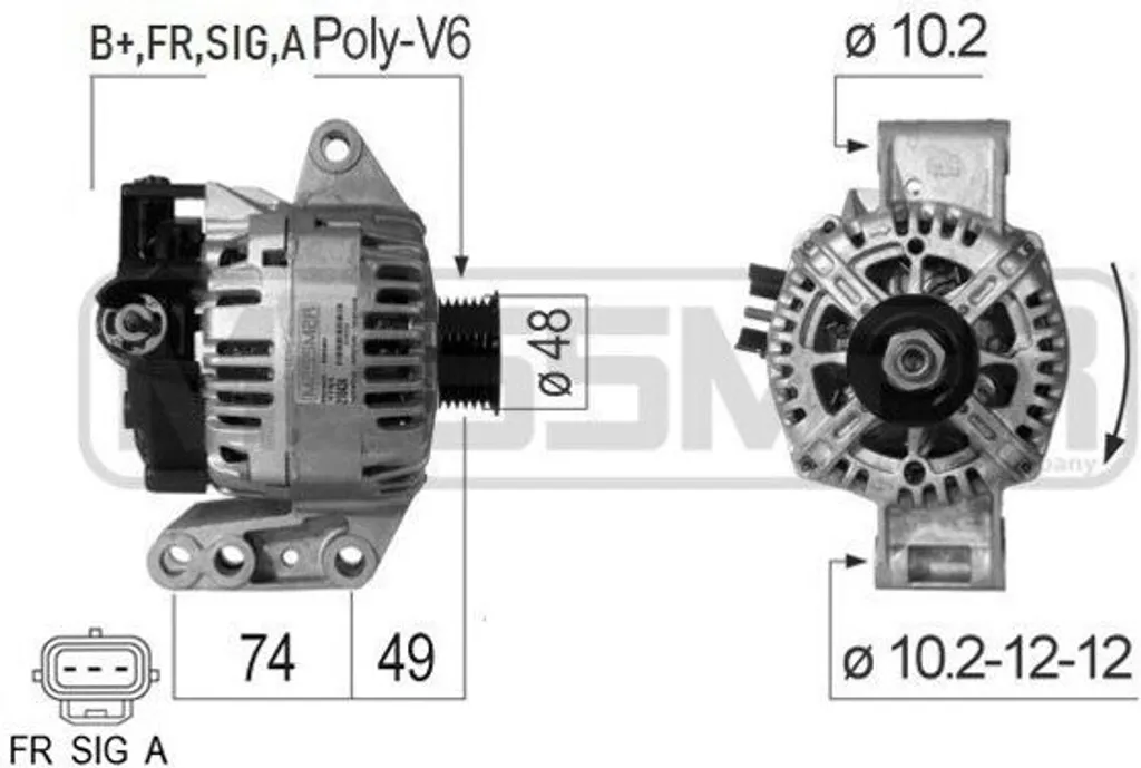 Alternateur neuf pour Ford Fiesta, Ka et Fusion - Réf ERA 210434A