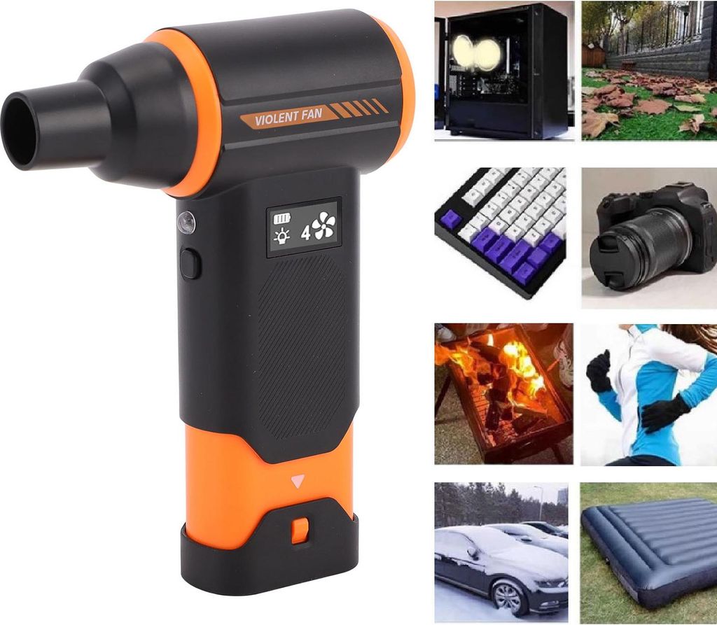 Electric Air Duster 4 Gear Adjustable 130000RPM Cordless Turbo Fan Blower Vacuum Cleaner for Home Car Outdoor