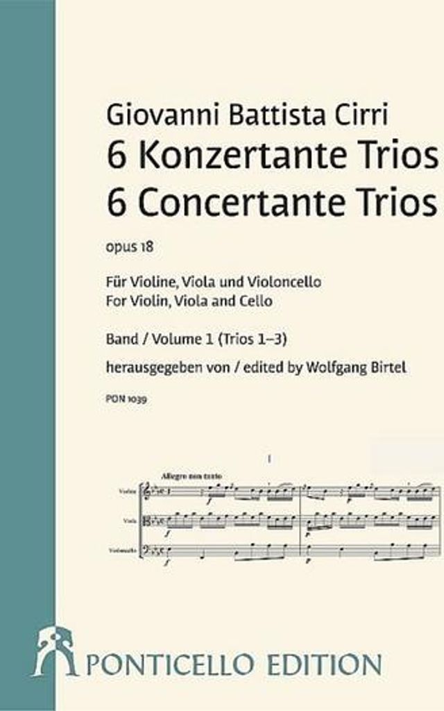 6 Konzertante Trios op.18 Band 1 (Trios 1-3)für Violine, Viola und Violoncello