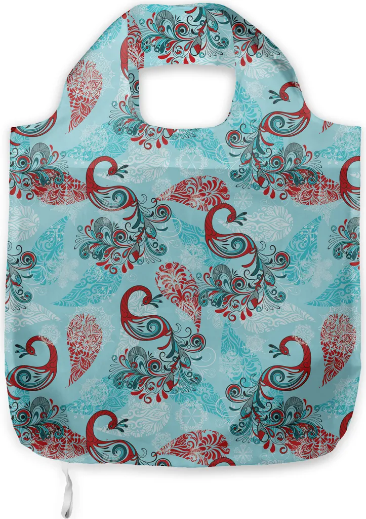 Borsa a Tracolla ABAKUHAUS Peacocks Snowflakes - Shopping Moda Sky Blue