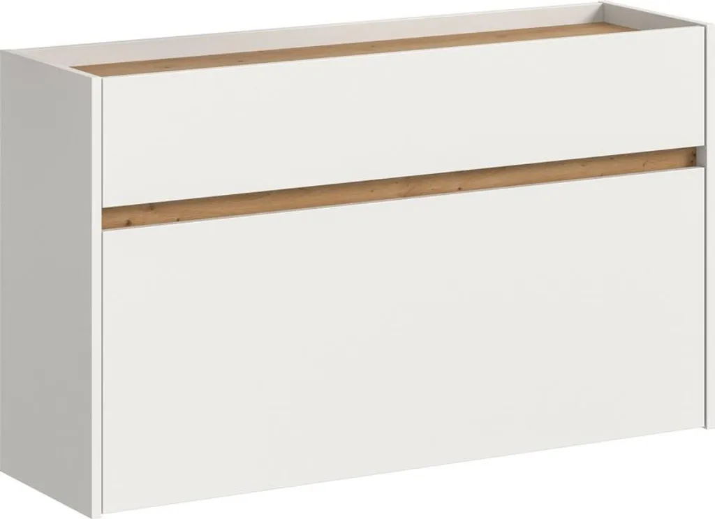 Meuble à chaussures Drive blanc avec 1 porte battante et 1 tiroir chic