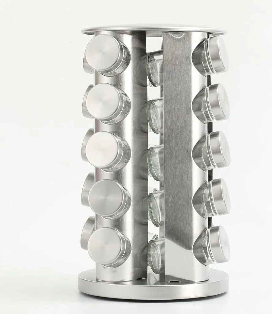 Présentoir à épices tournante avec 20 pots pour rangement de cuisine