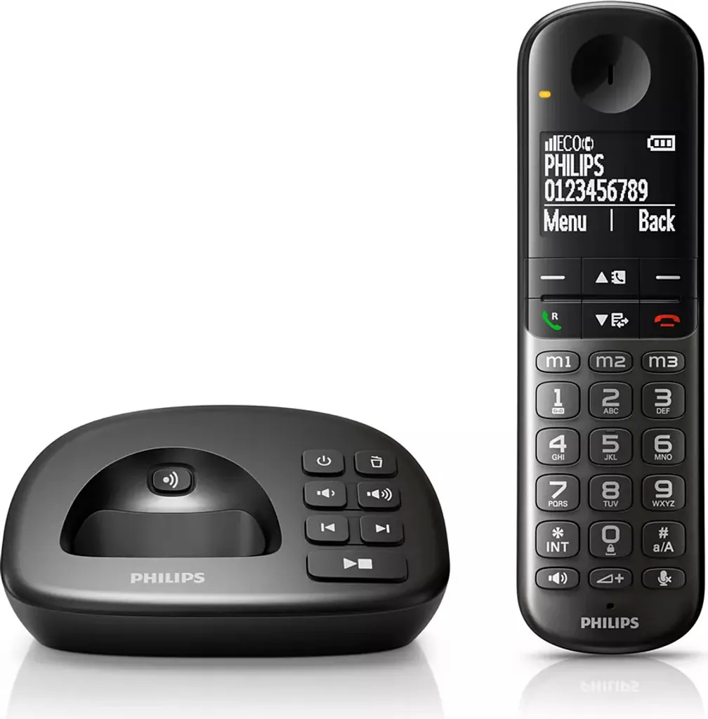 Téléphone DECT Philips XL4951DS compatible appareils auditifs noir