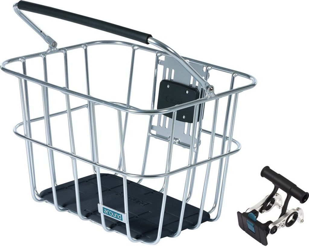 Vorderradkorb Around Ace Alu silber 39x30x26 cm abnehmbar weitmaschig