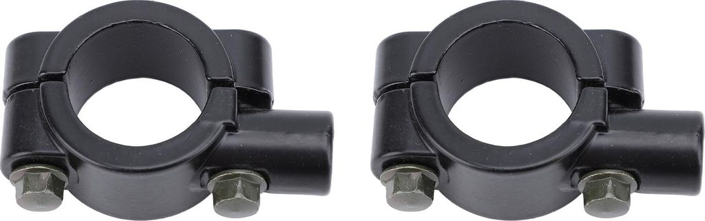 2 Stück 25 mm Motorrad-Lenker-Spiegelhalterung, Klemmhalterung, Adapter, universell für Motorrad, ATV, Roller, Projektfahrräder, Schwarz, M10