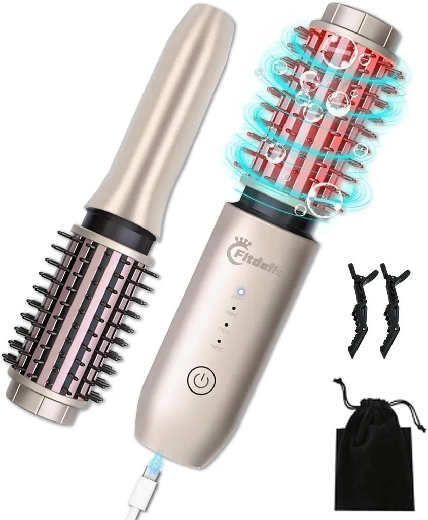 Ferro Arricciacapelli Portatile USB - Spazzola Termica Professionale 3in1