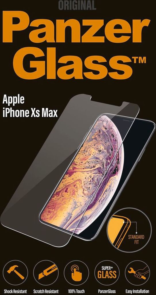 PanzerGlass Displayschutzfolie kompatibel mit iPhone 11 Pro Max / iPhone Xs Max