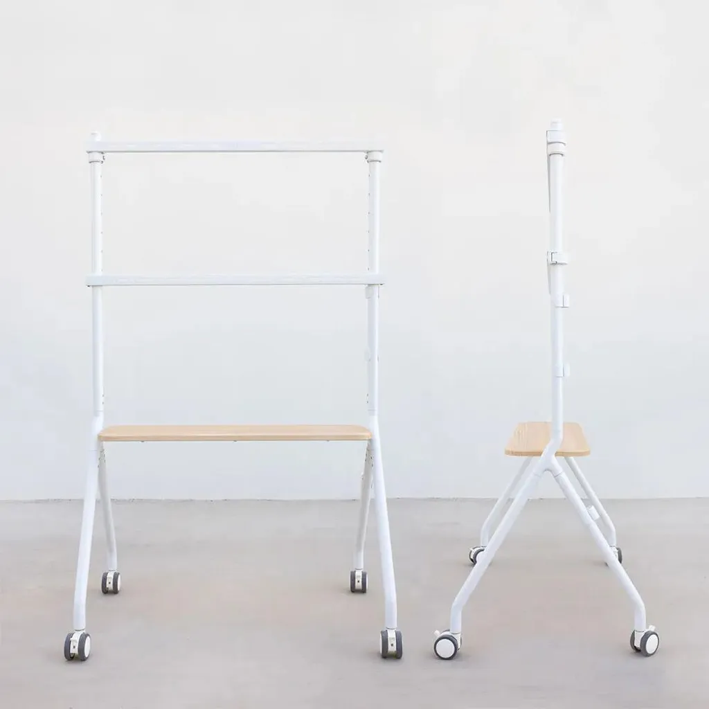 Support TV sur Roulettes TooQ FS20207M-W - Idéal pour Bureaux et Salons