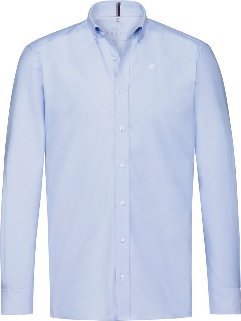 Greiff CASUAL Herren Hemd Langarm Button-Down Regular Hellblau 37/38