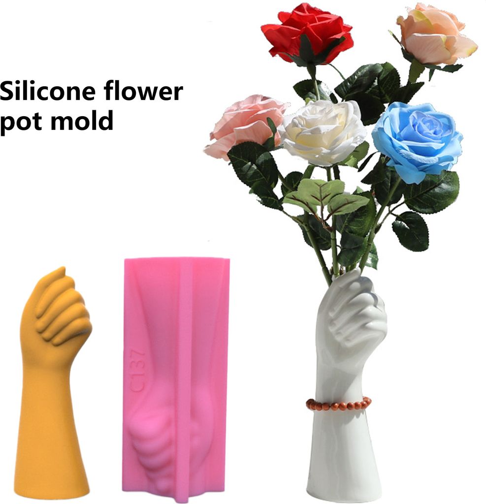 Blumenvase Form Wärmebeständige kreative Form Flexibler wiederverwendbares einfach zu freigeben Kein Geruch einzigartiger handförmiger Blütensc...