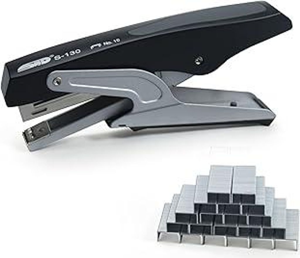 Hand Heftklammermaschine aus Metall, Robuster Hefter für Büro, Schule & Zuhause, Kompatibel nur mit Nr. 10 Klammern, Schreibtisch-Heftgerät, Sch...