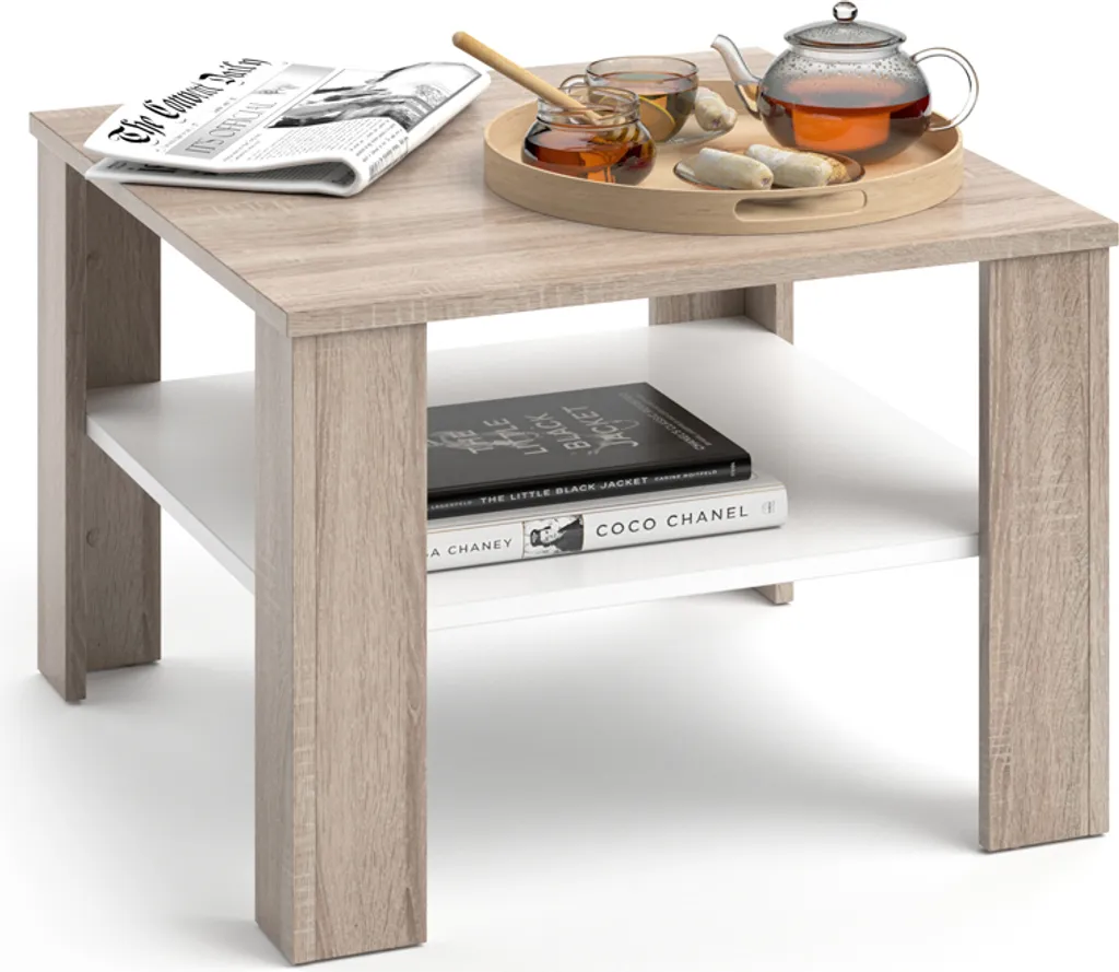 Table basse d'appoint Vicco Homer 60x60 Sonoma idéale pour studio et T1 - 7