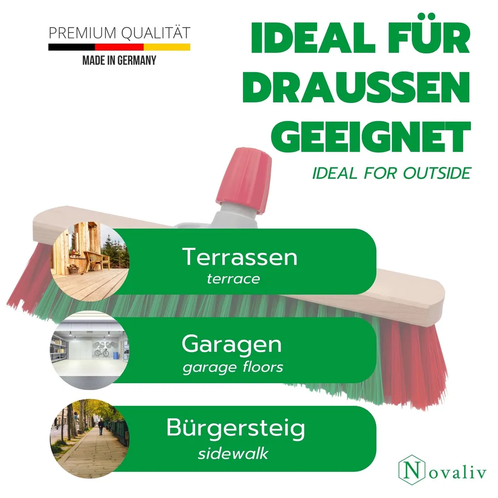 Novaliv 2x Scopa da Giardino 40cm con Manico Elaston per Esterni - 3