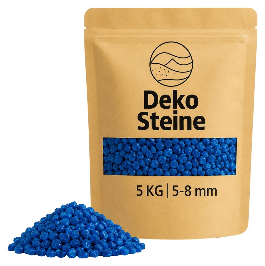 Deko-Steine 5 KG blau Ø 5-8 mm Vasen Glas-Füllung Streudeko Produktbild 