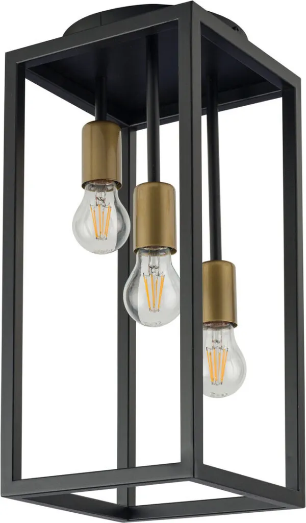 Suspension Vigo Sigma Lighting Noir et Or 3xE27 47cm en Métal Robuste