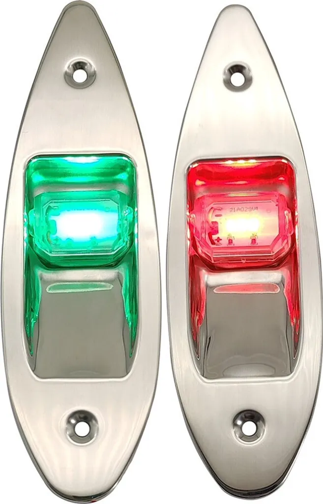 Feux de navigation Hollex 12V inox LED bâbord tribord pour bateau