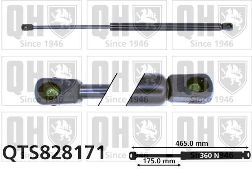 QUINTON HAZELL QTS828171 Gasfeder Heckklappendämpfer für HYUNDAI i10 (PA) 465mm