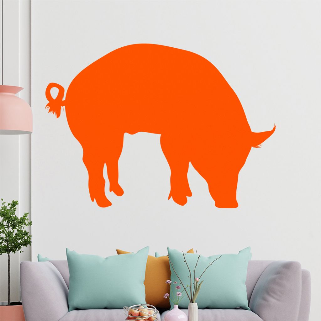 hauptsachebeklebt KIWISTAR Schwein Ferkel Wandtattoo in 6 Größen - Wandaufkleber Wall Sticker - Dekoration, Küche, Wohnzimmer, Schlafzimmer, Bad...