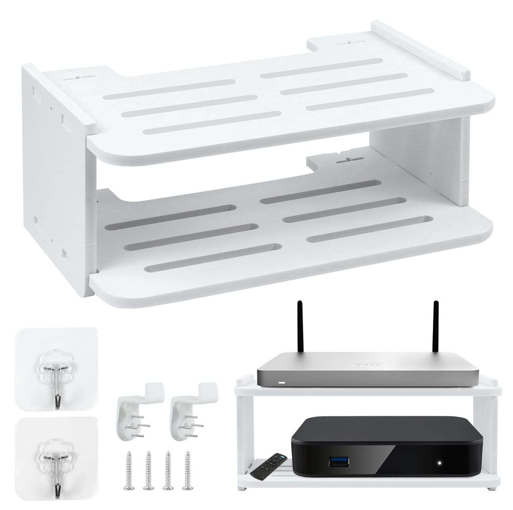 Routerbox, Aufbewahrungsbox für Router, Wandmontage, Routerschrank, schwebende Regale, Set-Top-Box zur Aufbewahrung von Kameras, Pflanzen, Dekorat...