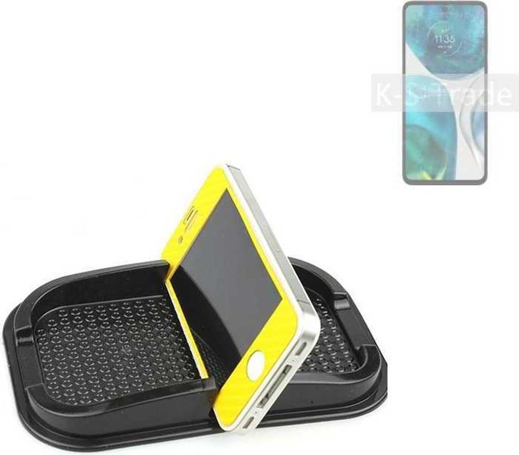 K-S-Trade Auto Anti Rutsch Matte Smartphone-Halter kompatibel mit Motorola Moto G52 Haft Pad Armaturenbrett Handy-Halterung Silikon