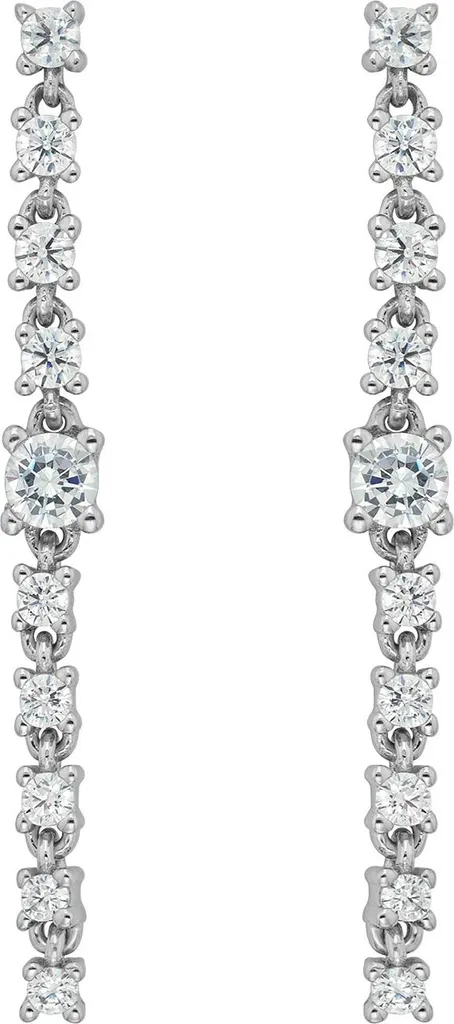 Boucles d'Oreilles Créoles en Argent 925 Rhodié et Zirconium TRS24881