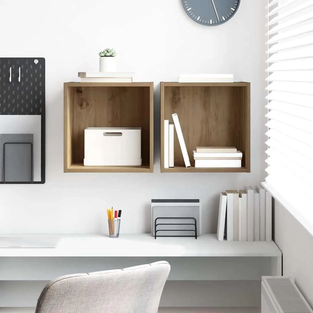 Maison Exclusive Mobiletto a Muro 2pz Rovere Artisan 37x37x37 cm