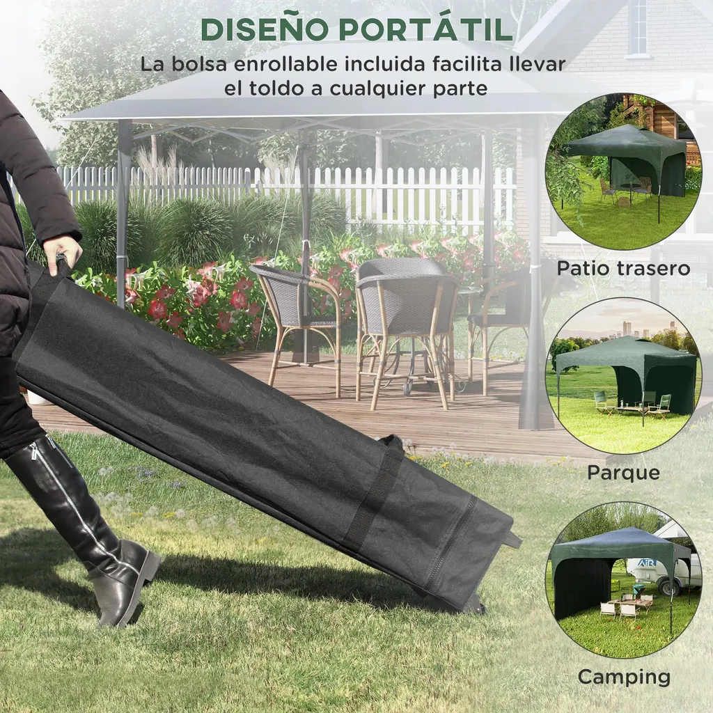 Barnum pliable 3x3m pour réceptions et stands extérieurs - Vert pro - 5