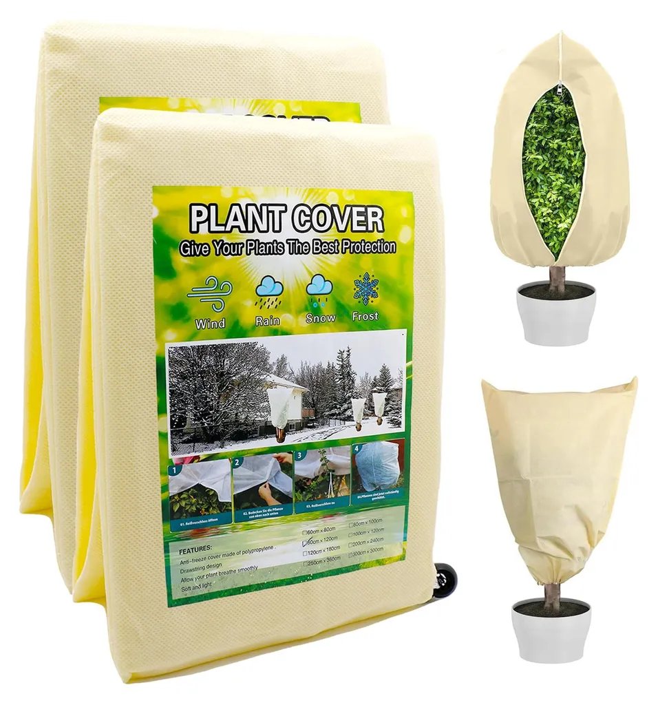 Voile d'hivernage pour plantes en pot 80x120 cm avec fermeture éclair